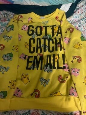 Pokemon Yellow Graphic Kids Sweatshirt with Multicolor Character Print